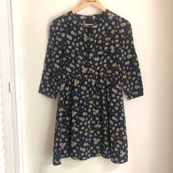 Madewell size 2 Silk Shirred Keyhole Dress in Petal Party - Picture 2 of 8